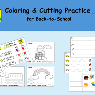 Coloring and Cutting Practice for Back-to-School