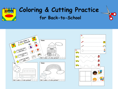 Coloring and Cutting Practice for Back-to-School