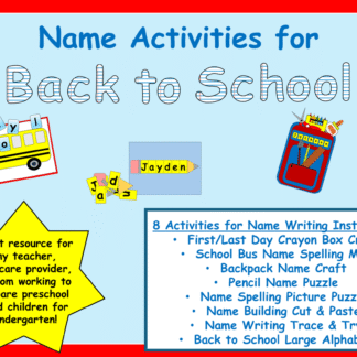 Name Activities for Back-to-School