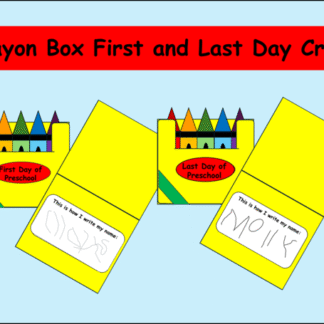 Crayon Box First Last Day of School Name Writing Activity