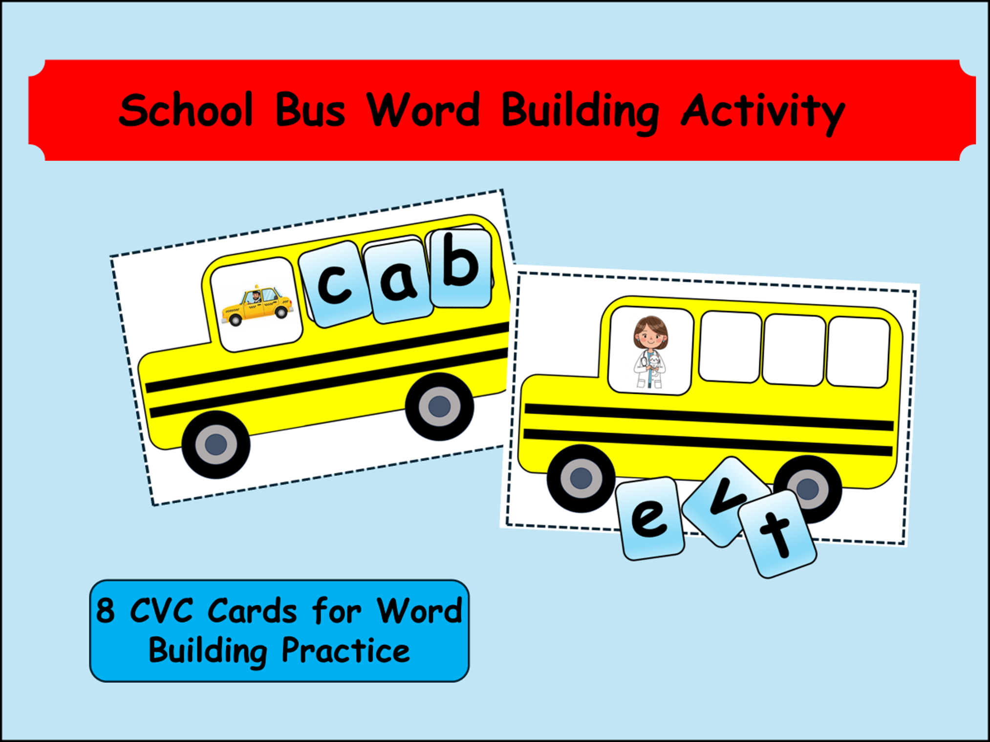 School Bus Word Building Activity